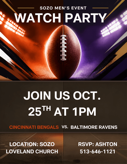 SOZO Men's Event Watch Party — Bengals vs Ravens, October 25 at 1PM